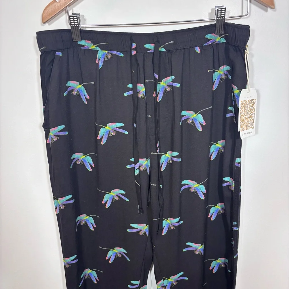 Obey Wavelength Pant Dragonfly NWT Large Elastic Waist Pockets Sustainable Tie - Picture 6 of 16